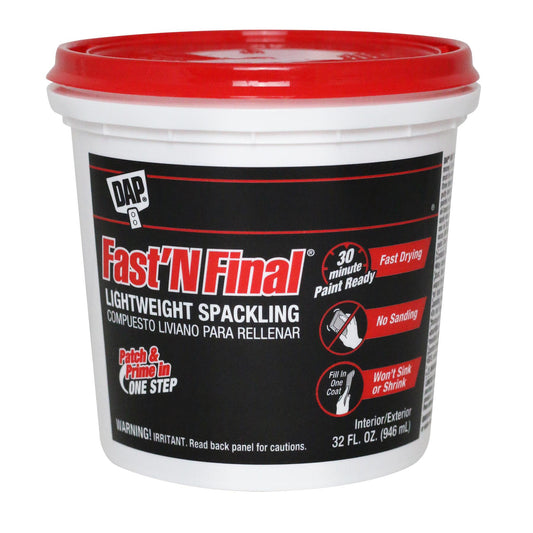 Dap Fast N Final Interior/Exterior Spackle Quart